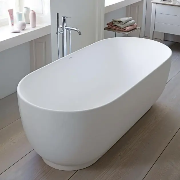 Duravit Luv - Vasca da bagno freestanding, 1800x850 mm, DuraSolid,  ClickClack, bianco 700434000000000