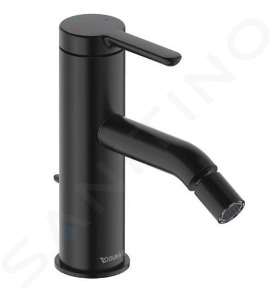 Duravit C.1 - Eengreeps bidetmengkraan met afvoergarnituur, mat zwart C12400001046