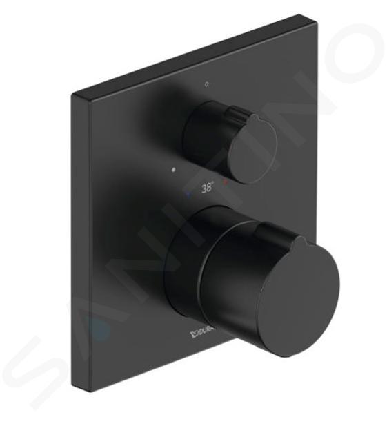 Duravit C.1 - Mitigeur thermostatique de douche encastré, noir mat C14200015046