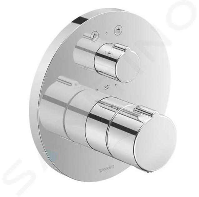 Duravit C.1 - Mitigeur thermostatique de douche encastré, pour 2 appareils, chrome C14200014010