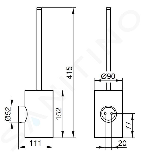 Keuco Reva - Escobilla de WC de pared con soporte, negro mate