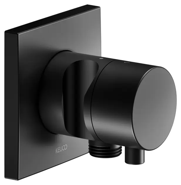 Keuco IXMO - Unterputz-Umstellventil für 2 Verbraucher, mit Schlauchanschluss und Brausehalter, schwarz matt 59556371202
