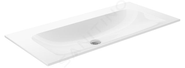 Keuco Plan - Lavabo 101x49 cm, senza troppopieno, senza foro per miscelatore, CleanPlus, bianco 32970311000