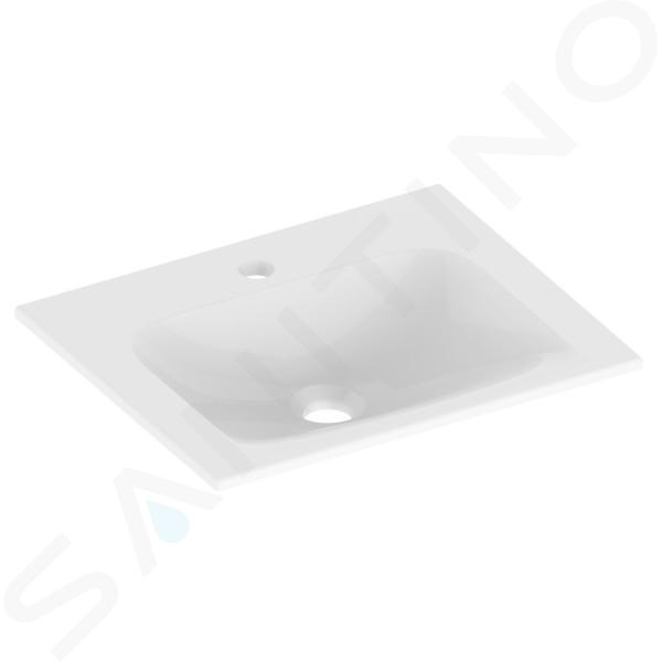 Keuco Plan - Lavabo 465x383 mm, rebosadero oculto, orificio para grifo, CleanPlus, blanco 32930314601