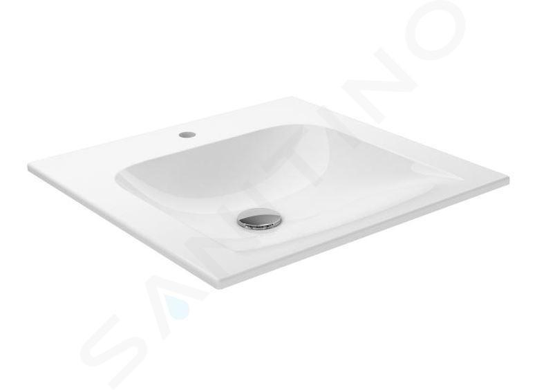 Keuco Plan - Lavabo 505x494 mm, trop-plein caché, trou pour robinetterie, CleanPlus, blanc 32940315001