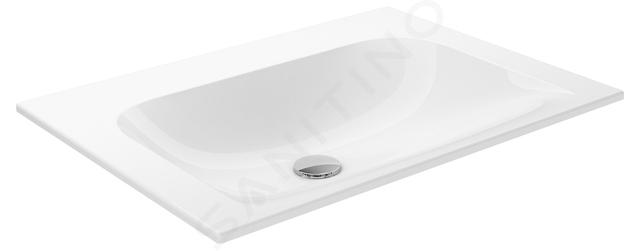 Keuco Plan - Lavabo 655x494 mm, senza troppopieno, senza foro per miscelatore, CleanPlus, bianco 32950316500