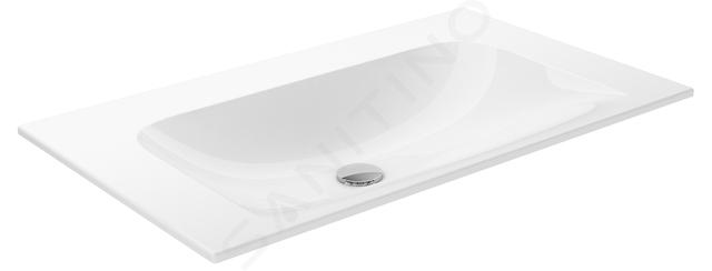 Keuco Plan - Lavabo 805x494 mm, senza troppopieno, senza foro per miscelatore, CleanPlus, bianco 32960318000