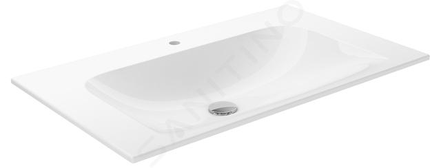 Keuco Plan - Lavabo 81x49 cm, troppopieno nascosto, foro per miscelatore, CleanPlus, bianco 32960318001