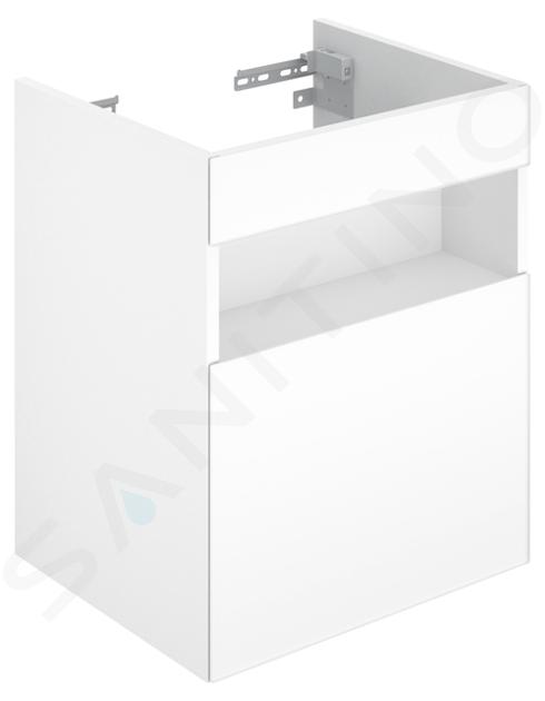 Keuco Stageline - Meuble sous lavabo, 460x625x380 mm, 1 porte, charnières à gauche, avec éclairage et USB, blanc 32822300101