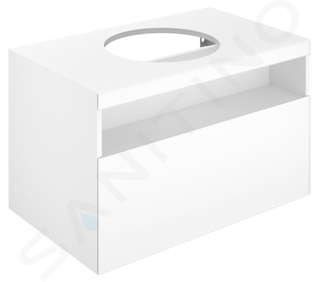 Keuco Stageline - Meuble sous lavabo, 800x550x490 mm, avec découpe pour lavabo, blanc 32863300000