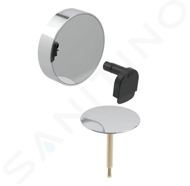 Geberit Accessoires - Kit de finition pour vidage de baignoire avec commande rotative et arrivée d52, chrome 150.481.21.1