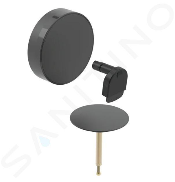 Geberit Accessori - Set di completamento per vasche da bagno, con con comando girevole e ingresso acqua d52, nero opaco 150.481.14.1