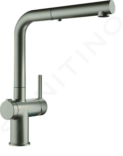 Franke Active - Bateria zlewozmywakowa FN 5351.149, z regulatorem wylotu Twist i wyciąganym prysznicem, stal nierdzewna 115.0653.505