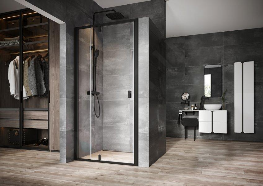 Ravak Nexty - Porte de douche pivotante 100 cm, noir/verre clair 03OA0300Z1