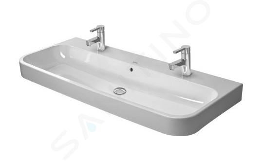 Duravit Happy D.2 - Dubbele wastafel 120x51 cm, met overloop, 2 kraangaten, wit 2318120024