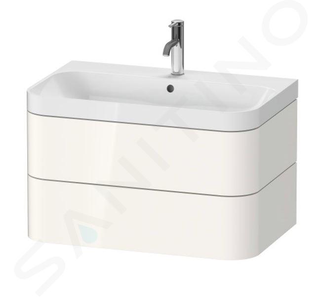 Duravit Happy D.2 Plus - Schrank mit Waschbecken 48x78x49 cm, 2 Schubladen, weiß Hochglanz HP4347O2222