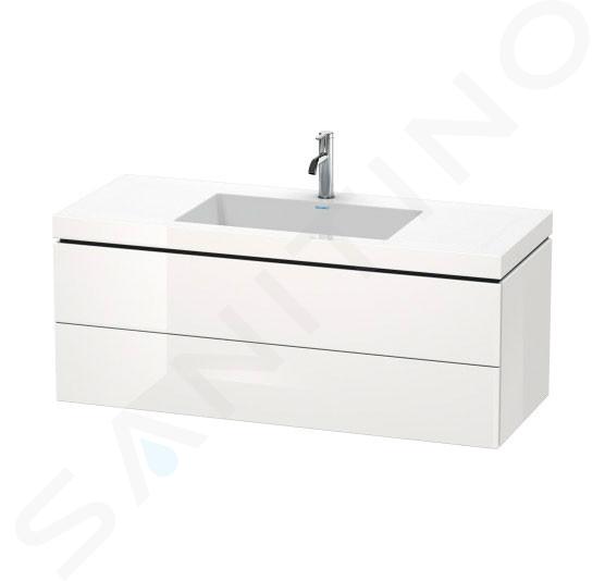 Duravit L-Cube - Schrank mit Waschbecken 500x1200x480 mm, 2 Schubladen, weiß Hochglanz LC6929O2222