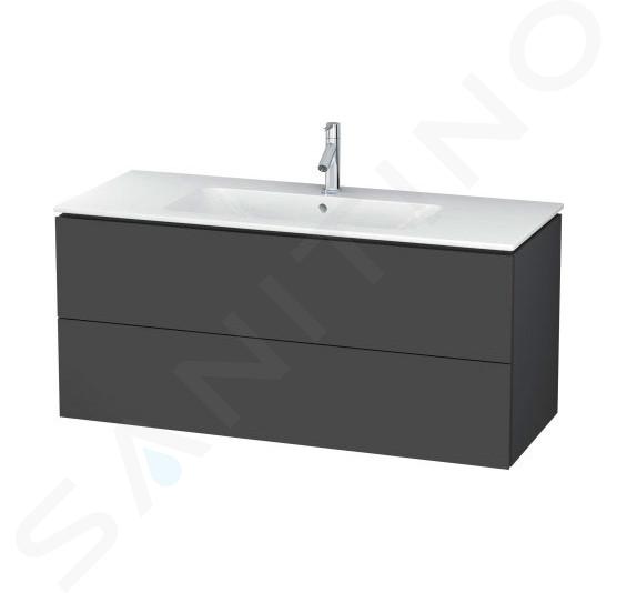 Duravit L-Cube - Meuble sous lavabo 550x1220x481 mm, 2 tiroirs, graphite mat LC624304949