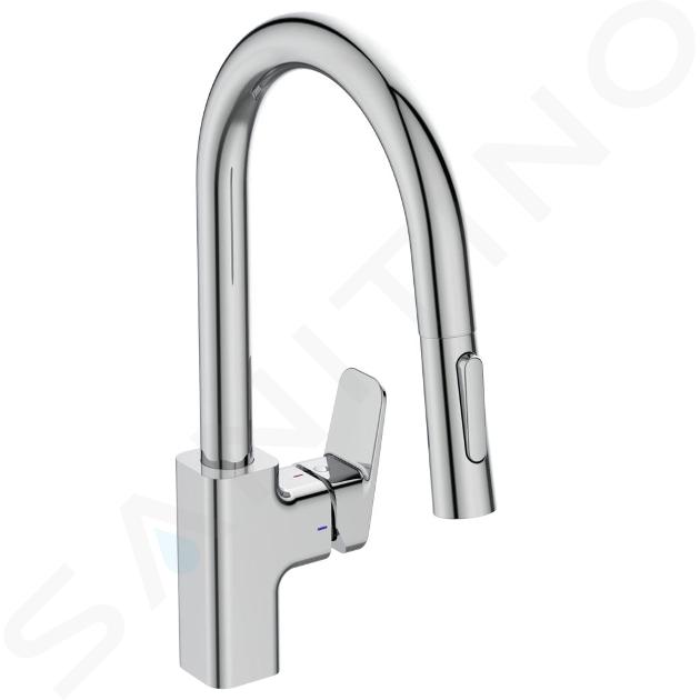 Ideal Standard CeraPlan - Mitigeur d'évier avec douchette extractible, BlueStart, chrome BD338AA