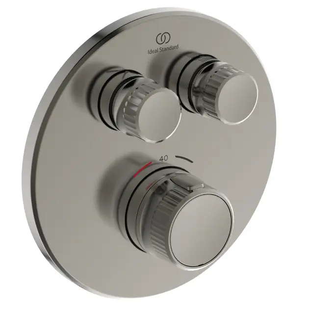 Levně Ideal Standard CeraTherm Navigo - Termostatická sprchová baterie pod omítku pro 2 spotřebiče, Silver Storm A7296GN