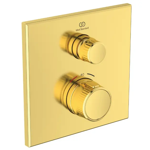 Levně Ideal Standard CeraTherm Navigo - Termostatická sprchová baterie pod omítku, Brushed Gold A7301A2
