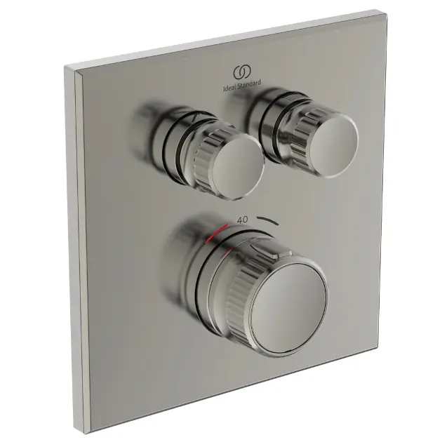 Levně Ideal Standard CeraTherm Navigo - Termostatická sprchová baterie pod omítku pro 2 spotřebiče, Silver Storm A7302GN