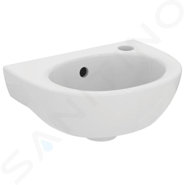 Ideal Standard Eurovit - Lave-mains 35x26 cm, avec trop-plein, trou pour robinetterie à droite, blanc E871601