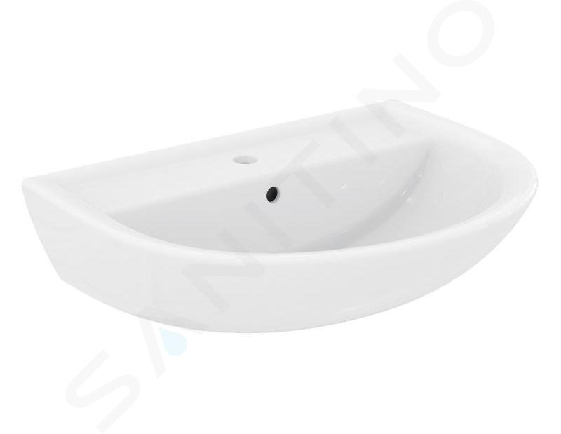 Ideal Standard Eurovit - Lavabo 650x495 mm, avec trop-plein, trou pour robinetterie, blanc W332201