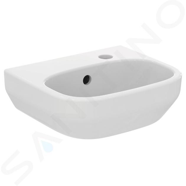 Ideal Standard i.Life A - Lave-mains 350x300 mm, avec trop-plein, trou pour robinetterie à droite, blanc T471001