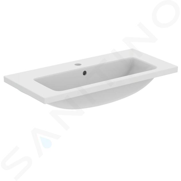 Ideal Standard i.Life S - Meuble-lavabo 81x39x18 cm, avec trop-plein, trou pour robinetterie, blanc T458901