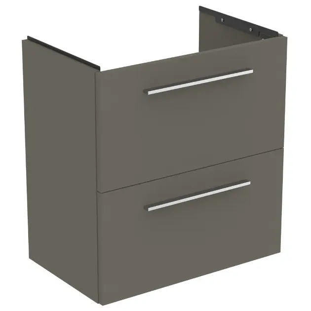 Levně Ideal Standard i.Life S - Skříňka pod umyvadlo, 60x38x63 cm, 2 zásuvky, šedý matný křemen T5293NG