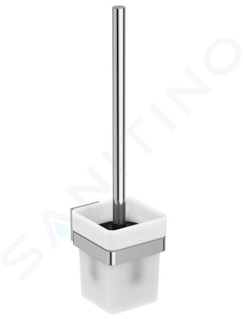 Ideal Standard IOM Square - Scopino WC con supporto, vetro opaco/cromo E2194AA