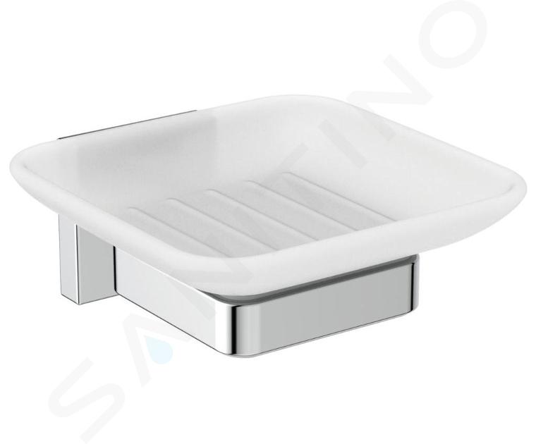 Ideal Standard IOM Square - Jabonera con soporte, cristal opaco/cromo E2201AA