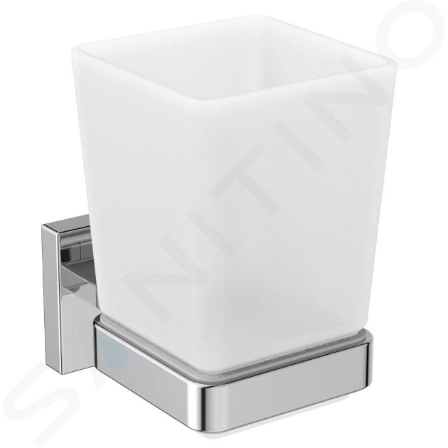 Ideal Standard IOM Square - Dubbele bekerhouder, mat glas/chroom E2204AA