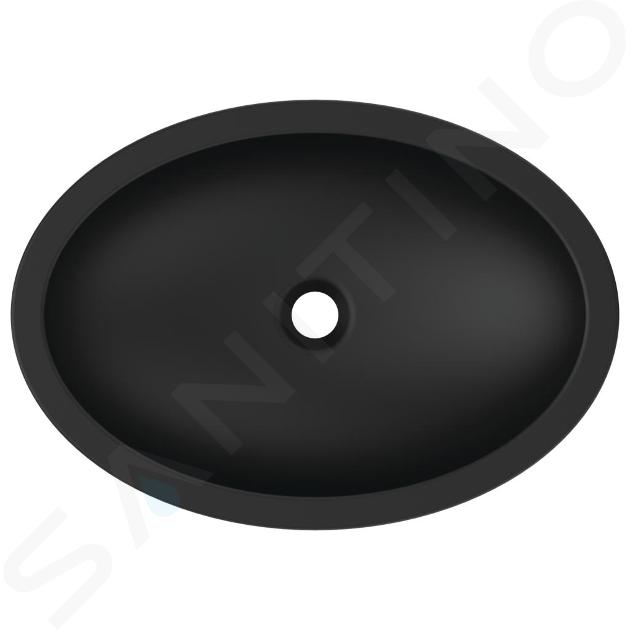 Ideal Standard Strada - Lavabo sobre encimera, 600x420 mm, sin rebosadero, negro K0784V3