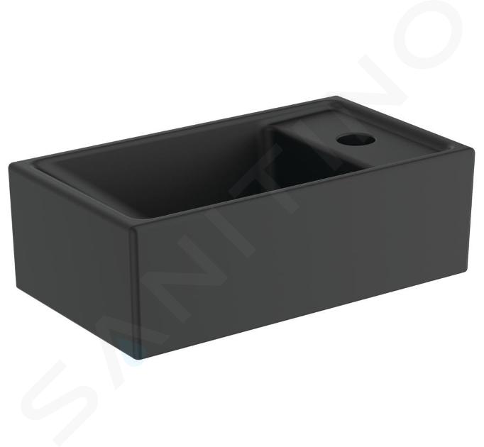 Ideal Standard Tempo - Lavamani 370x210 mm, senza troppopieno, foro per miscelatore a dx, nero E2112V3