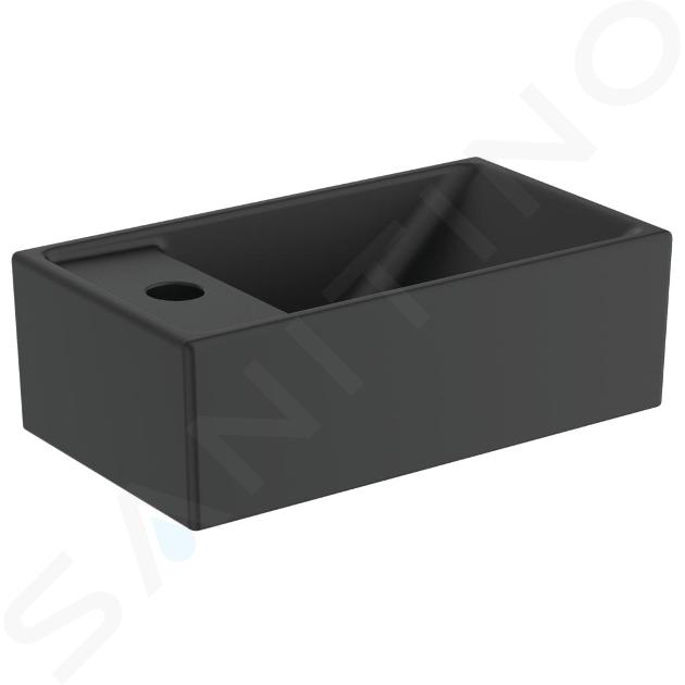 Ideal Standard Tempo - Lavamani 370x210 mm, senza troppopieno, foro per miscelatore a sx, nero E2113V3