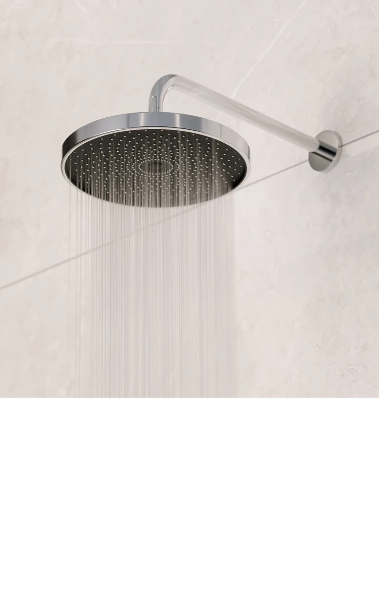 kielle Oudee - Hlavová sprcha 260, 1 proud, sprchové rameno 35 cm, chrom/černá 20102SE0