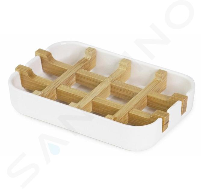 Compactor Organisateurs cosmétiques - Porte-savon, plastique blanc/bambou RAN10267