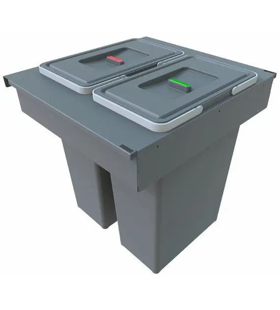 Elletipi Square 2.0 - Cubo de basura integrado, dividido, 70 l PA3 INC5060F