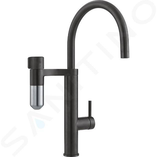 Franke Mitigeurs filtrants - Vital Tap mitigeur d’évier avec filtration d’eau intégrée, noir mat/inox 120.0621.312