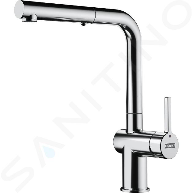 Franke Active New - Grifo de fregadero FG 6110.031, con ducha extraíble, cromo 115.0653.379