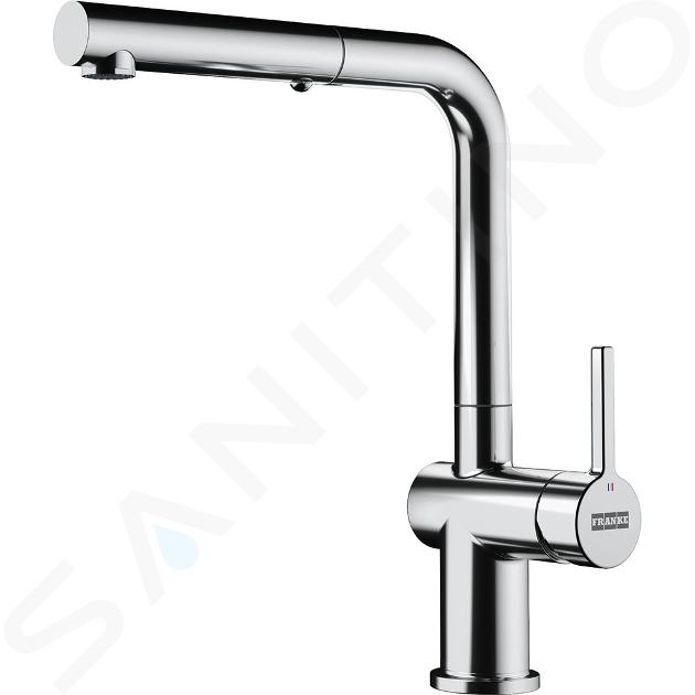 Franke Active New - Grifo de fregadero FG 6560.031, plegable bajo ventana, con ducha extraíble, cromo 115.0653.391