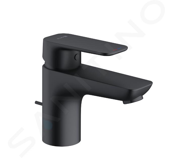 Kludi Pure&Style - Grifo de lavabo con desagüe, negro mate 403823975