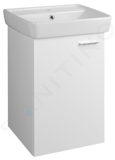 Aqualine Zoja - Mueble de lavabo 42x63x37 cm, 1 puerta, L/P, blanco 56372