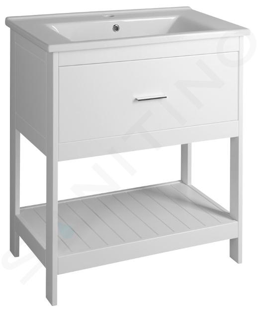 Aqualine Etide - Mobile lavabo 72x85x44 cm, 1x cassetto, bianco opaco ET725