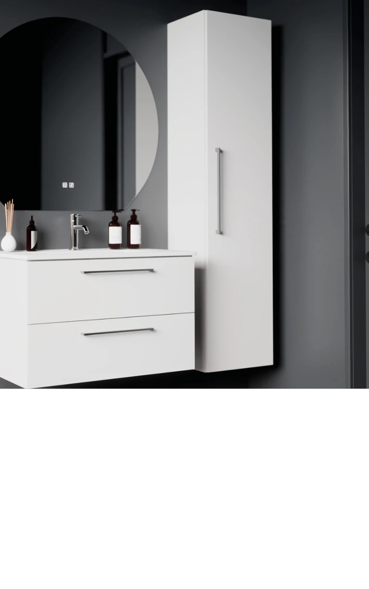 kielle Vega - Hoge hangende kast, 140x33x33 cm, glanzend wit 50218010