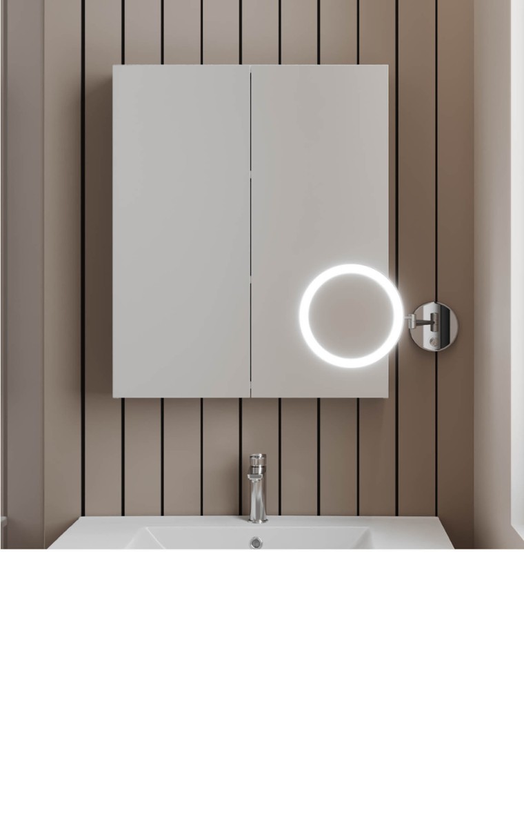 kielle Vega - Armoire avec miroir, 60x73x15 cm, blanc brillant 50118600