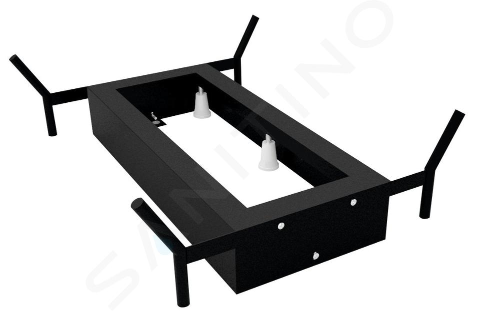 Polysan Accessori - Struttura di supporto per vasca da bagno Reduta, 1500x750 mm, nero opaco 72830B