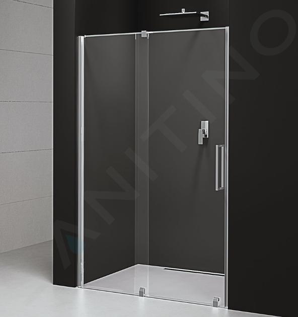 Polysan Rolls Line - Anta doccia scorrevole 110x200 cm, alluminio lucido/vetro trasparente RL1115